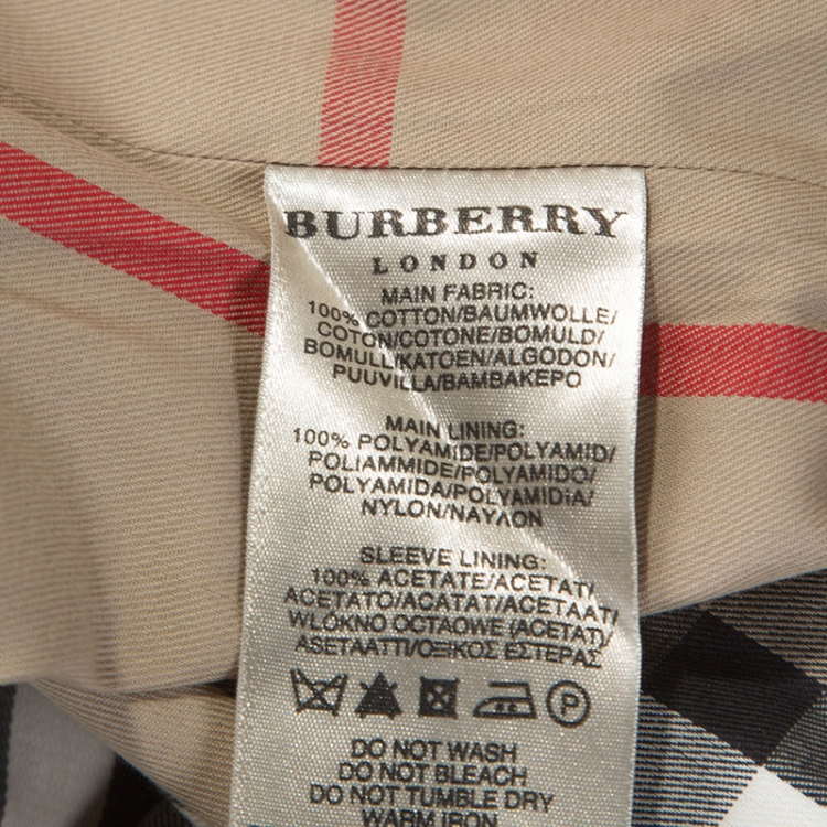 Pre Owned Burberry Beige Gabardine Trench Coat M