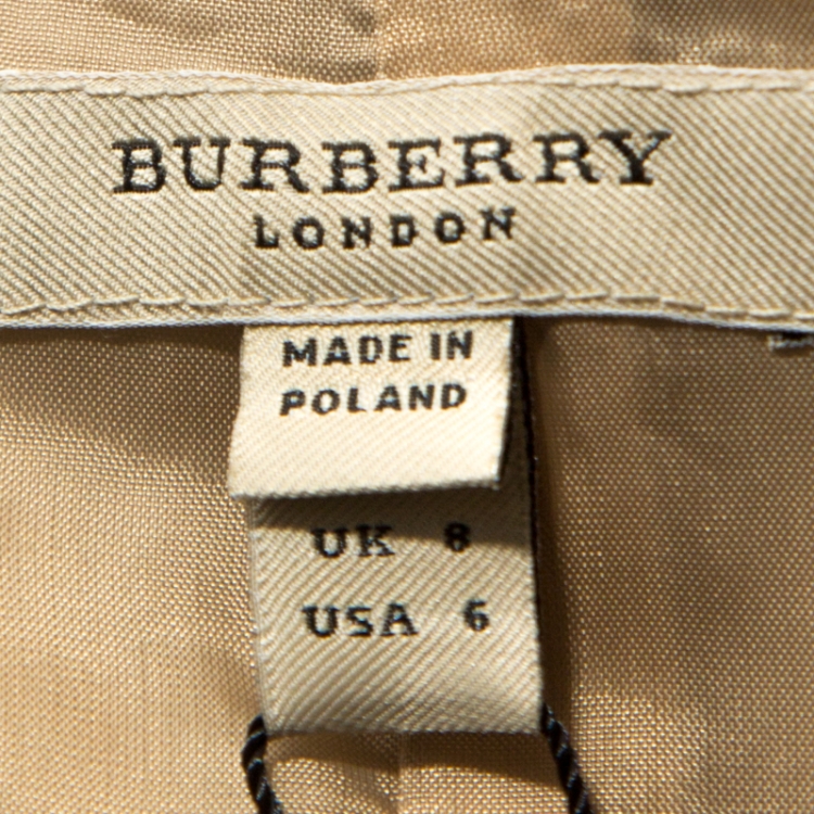 Pre Owned Burberry Beige Gabardine Double Breasted Short Dress S