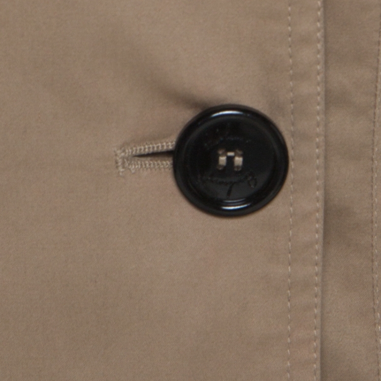 Pre Owned Burberry Beige Gabardine Double Breasted Short Dress S