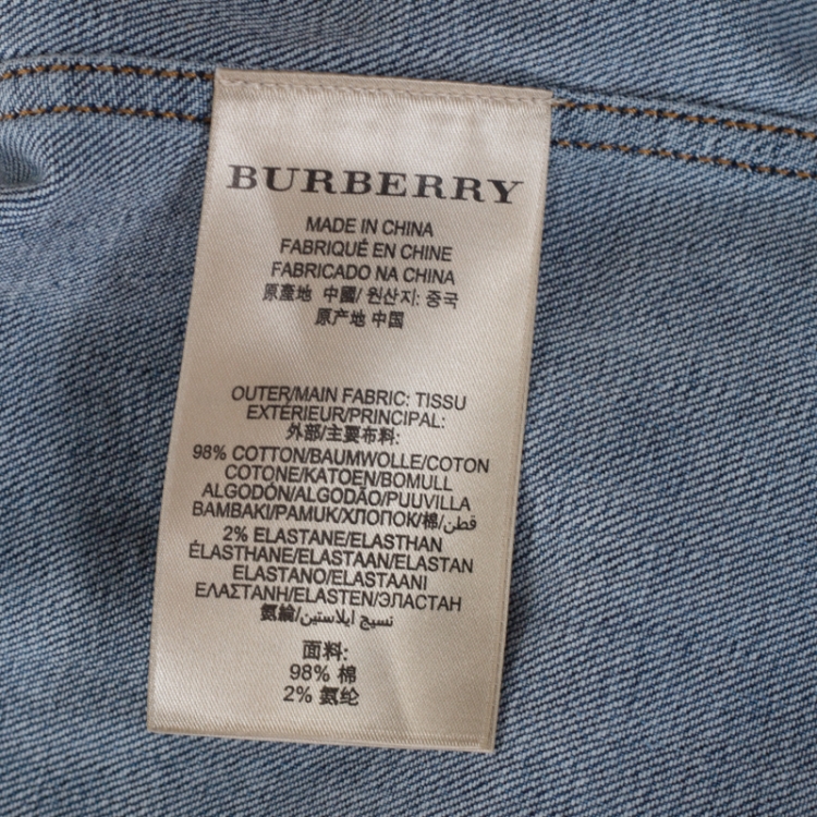 Pre Owned Burberry Brit Indigo Denim Cropped Jacket M
