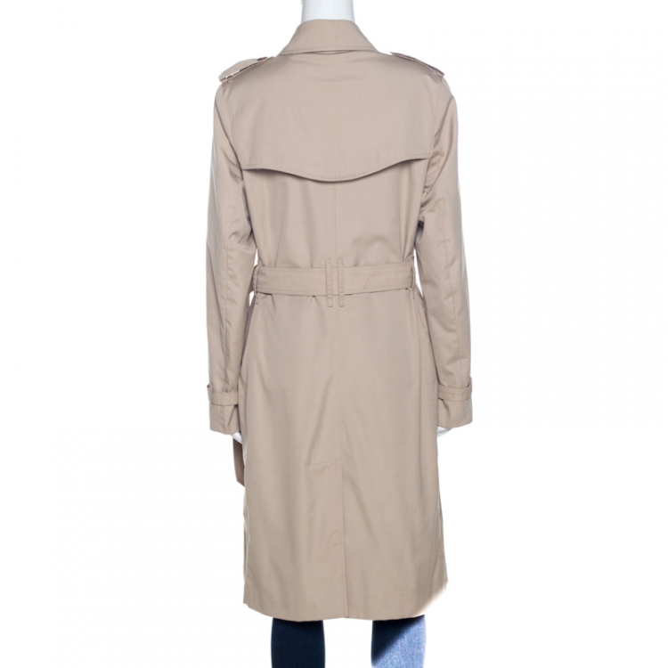 Pre Owned Burberry Beige Cotton Double Breasted Trench Coat L