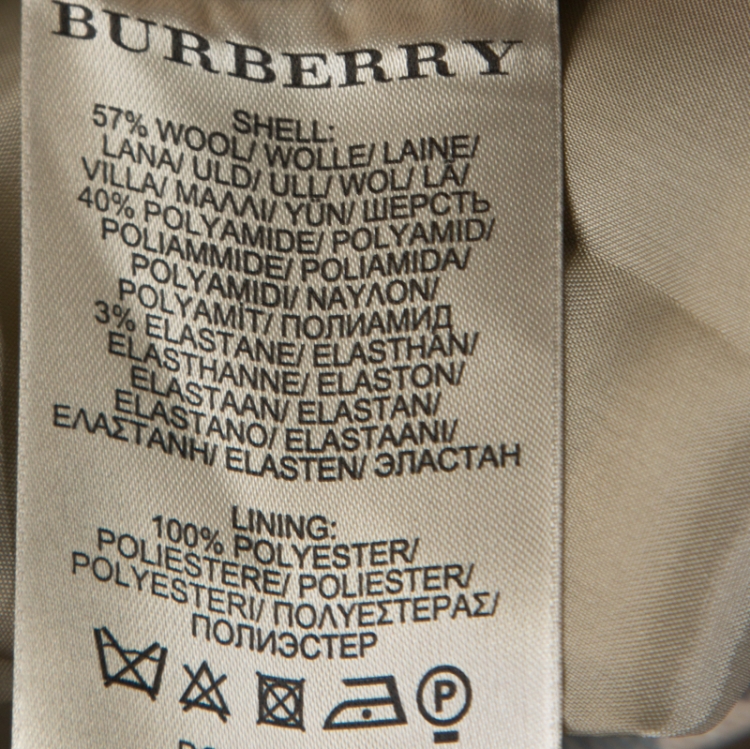 Pre Owned Burberry Brit Beige Checked Wool Double Breasted Shirt Dress S