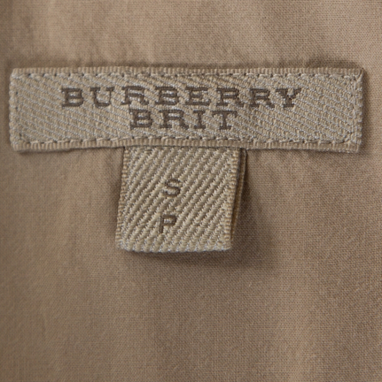 مملوكة مسبقًا Burberry Brit Beige House Check Cotton Button Front Shirt S