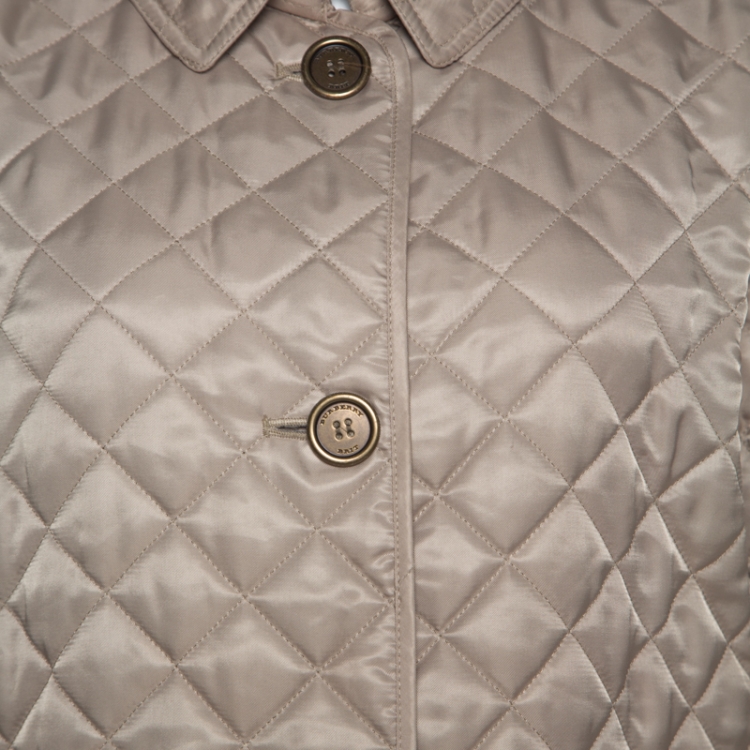Pre Owned Burberry Brit Beige Diamond Quilted Jacket XXL