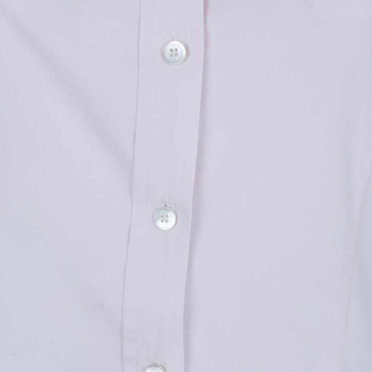 Pre Owned Burberry Pink Novacheck Contrast Button Down Shirt M