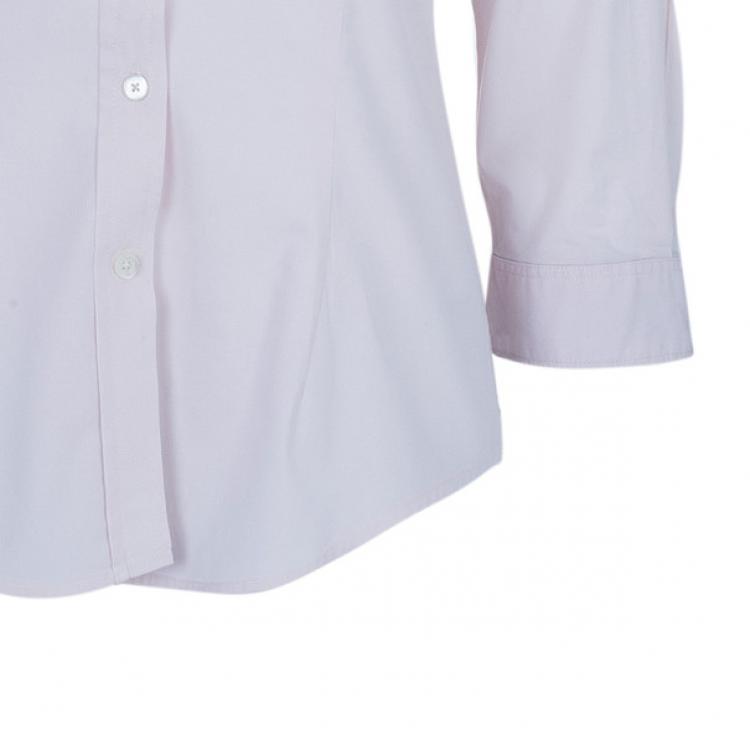 Pre Owned Burberry Pink Novacheck Contrast Button Down Shirt M