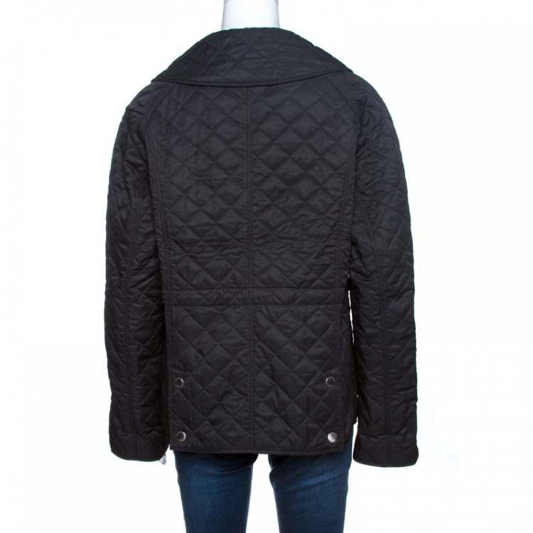 Pre Owned Burberry Brit Black Diamond Quilted Jacket XL