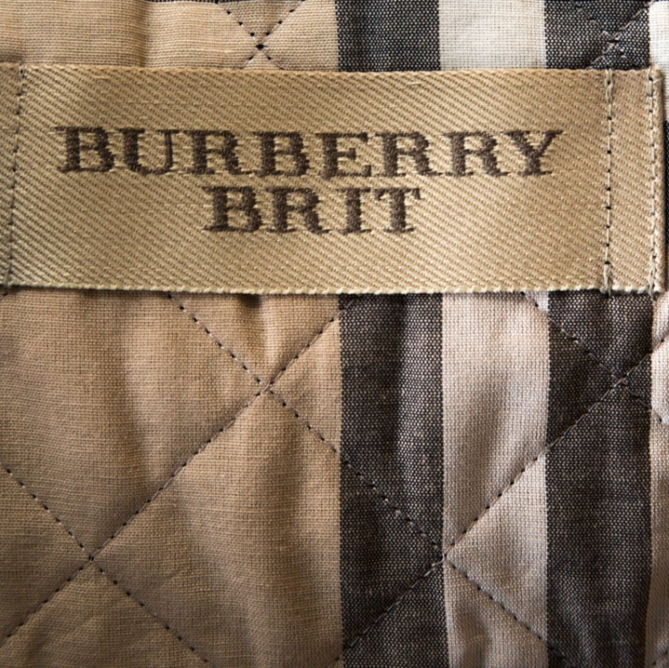 Pre Owned Burberry Brit Black Diamond Quilted Jacket XL