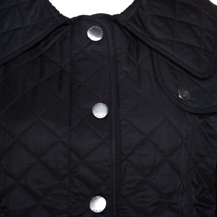 Pre Owned Burberry Brit Black Diamond Quilted Jacket XL