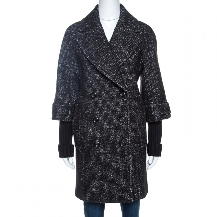 Burberry Black Tweed Wool Double Breasted Cocoon Coat S Burberry | The ...