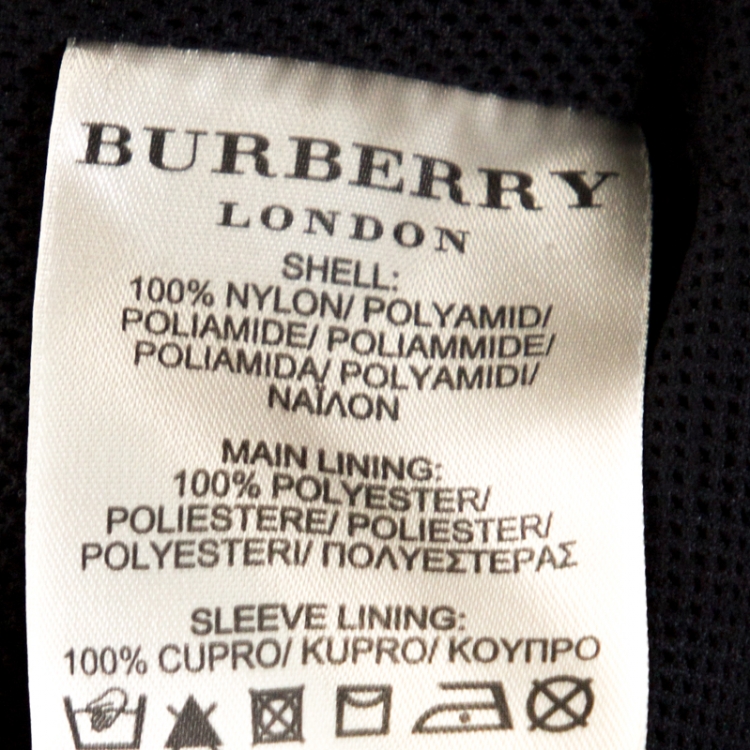 مملوكة مسبقًا Burberry Black Nylon Double Breasted Raincoat M