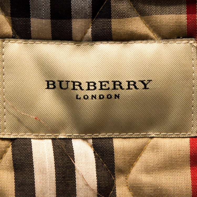 Pre Owned Burberry Pink Diamond Quilted Zip Front Jacket L