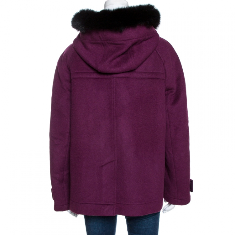 مملوكة مسبقًا Burberry Brit Purple Wool Furlined Duffle Coat M