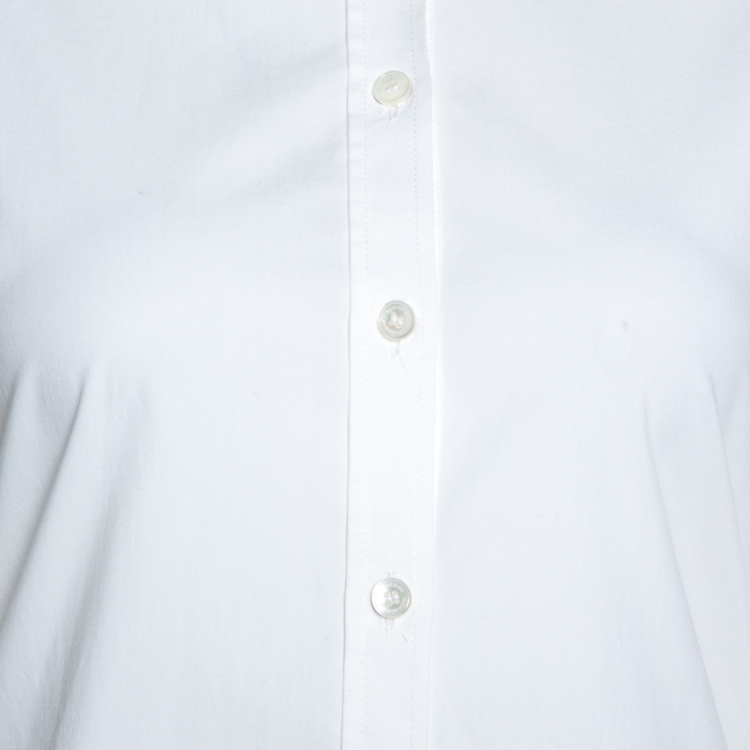 Pre Owned Burberry Brit White Stretch Cotton Long Sleeve Shirt S
