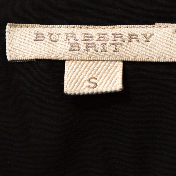 Pre Owned Burberry Brit Black Stretch Cotton Long Sleeve Shirt S