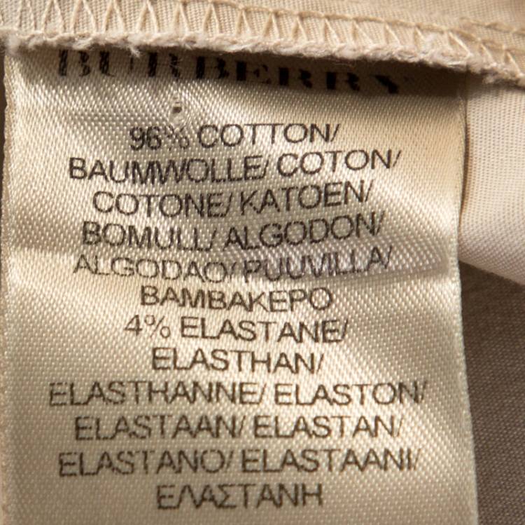 Pre Owned Burberry Brit Beige Novacheck Detail Cotton Shirt S