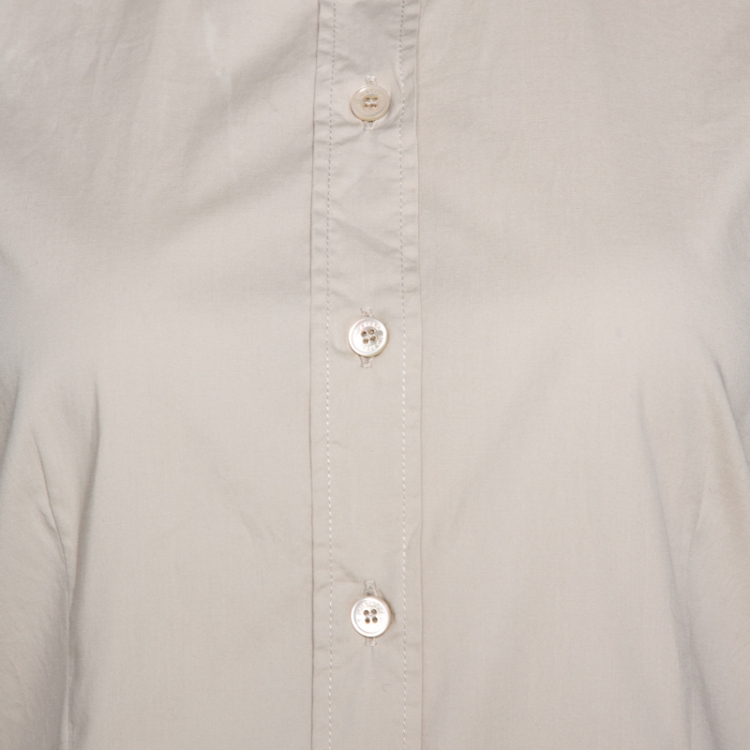 Pre Owned Burberry Brit Beige Novacheck Detail Cotton Shirt S