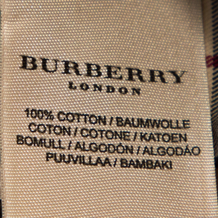 مملوكة مسبقًا Burberry Beige Nova Check Cotton Three Quarter Sleeve Shirt L