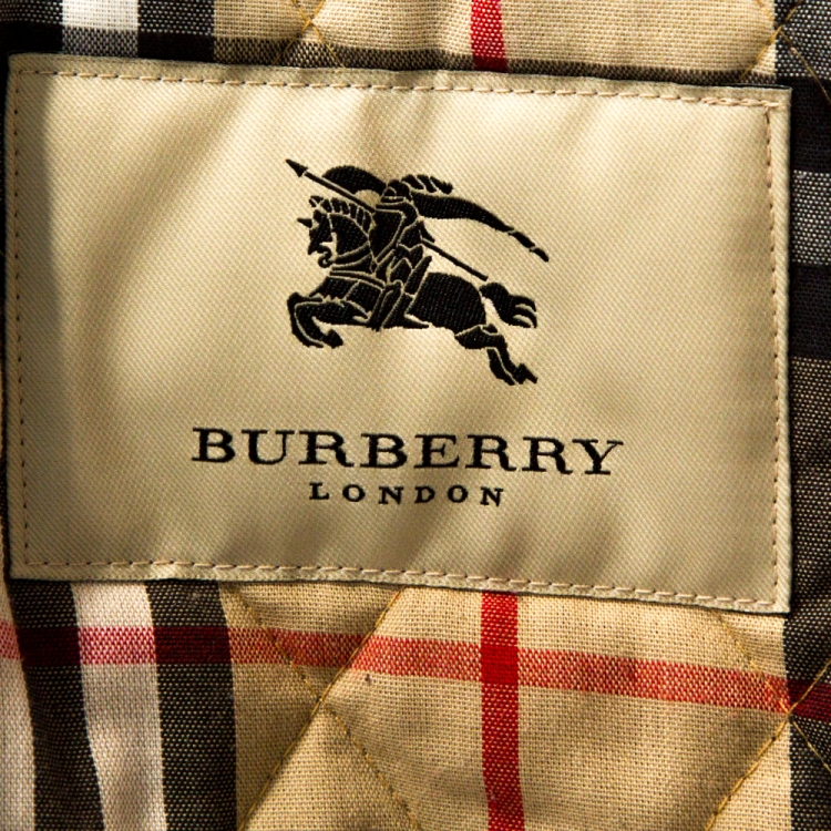 Pre Owned Burberry Olive Green Diamond Quilted Belt Detail Jacket XL