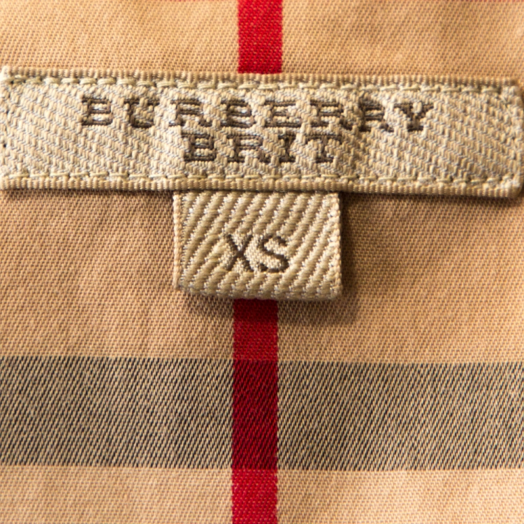 مملوكة مسبقًا Burberry Brit Beige Nova Check Cotton Shirt XS