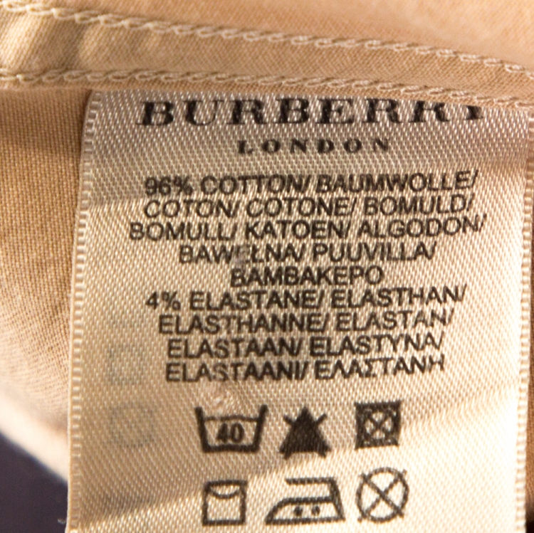 Pre Owned Burberry Beige Nova Check Stretch Cotton Shirt S