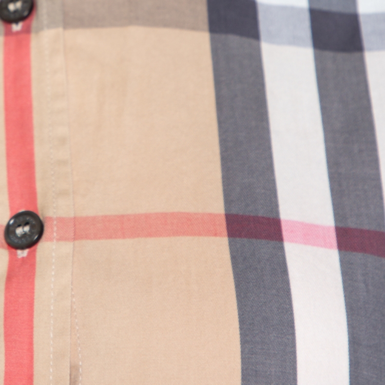 Pre Owned Burberry Beige Nova Check Stretch Cotton Shirt S