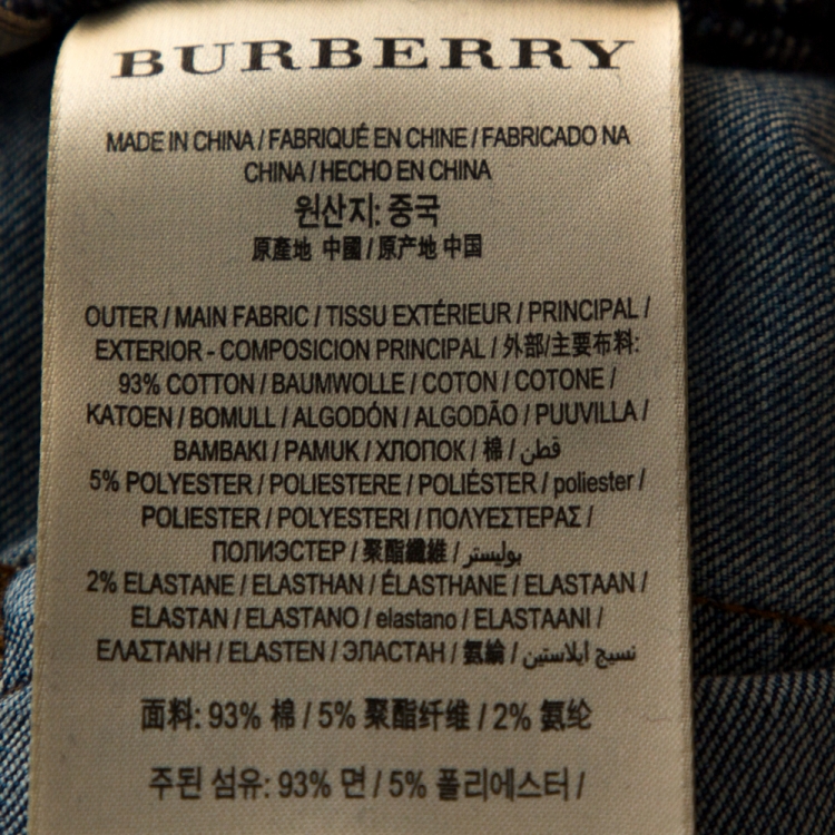 Pre Owned Burberry Brit Indigo Medium Washed Denim Skinny Low Rise Jeans S