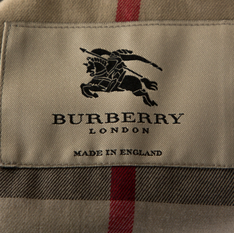 Pre Owned Burberry Black Cotton Double Breasted Trench Coat M