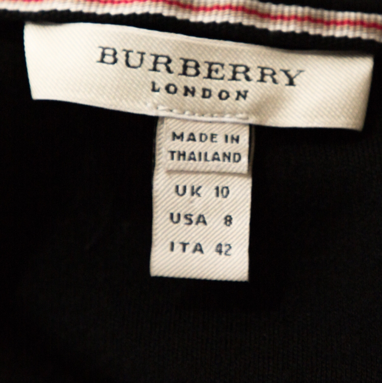 Pre Owned Burberry Black Wool Turtleneck Long Sleeve Dress M
