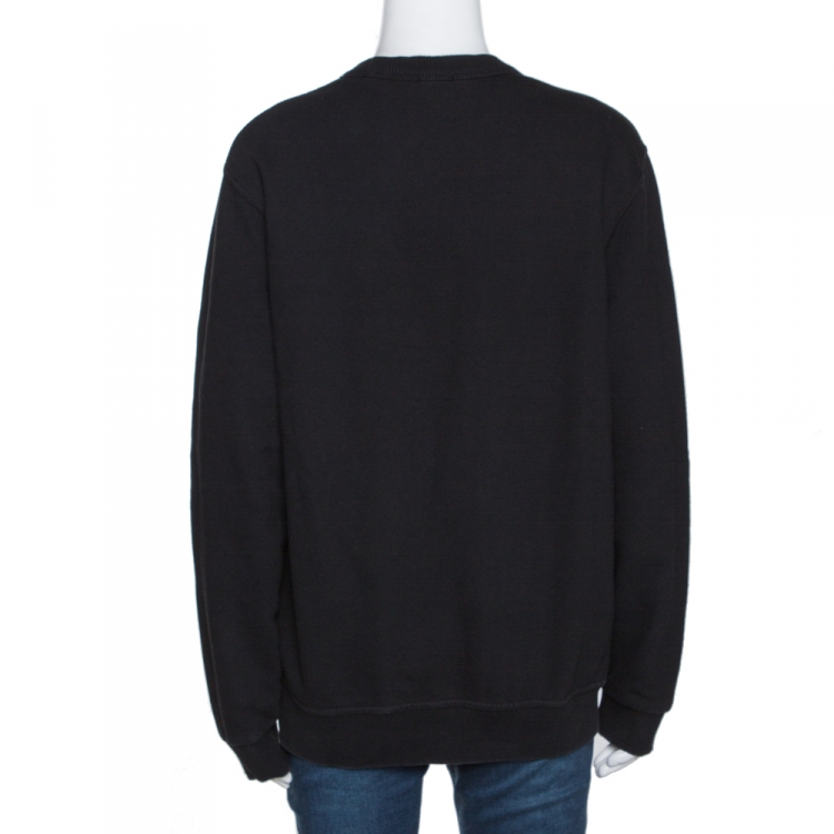 Pre Owned Burberry Black Horseferry Print Cotton Sweatshirt S