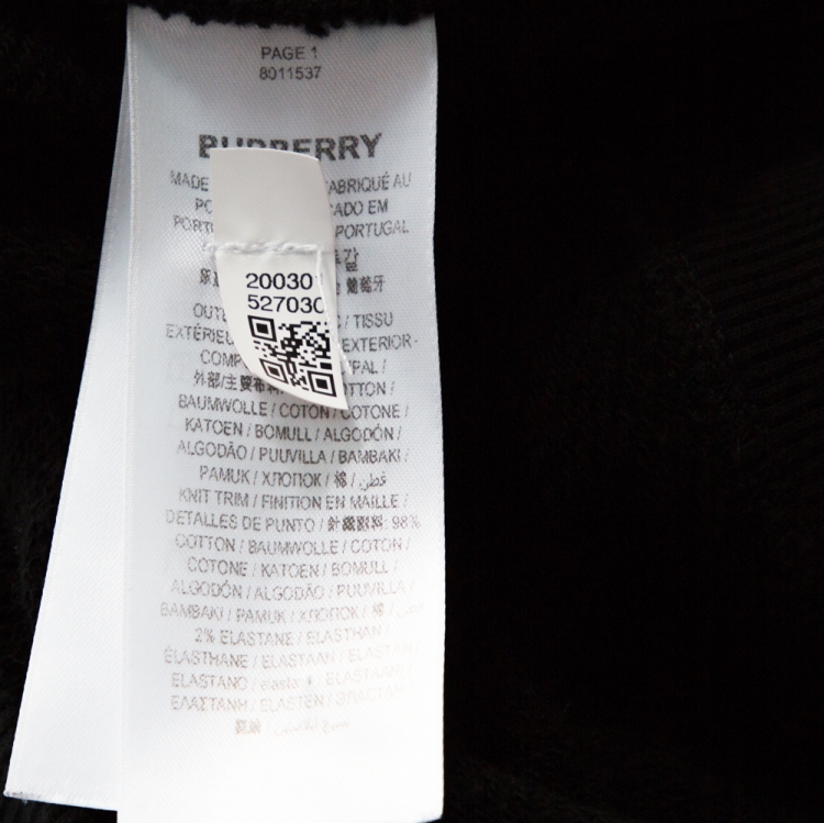 Pre Owned Burberry Black Horseferry Print Cotton Sweatshirt S