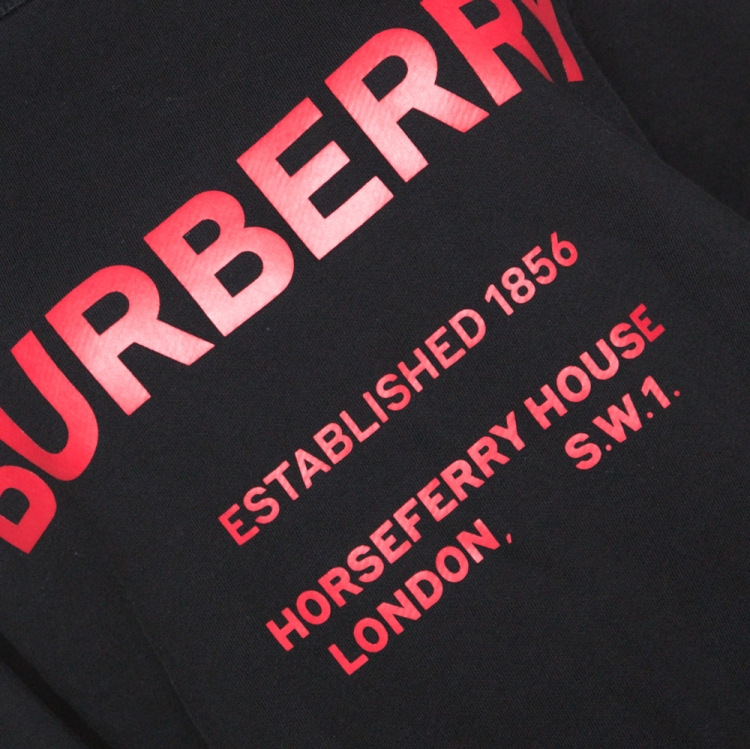 Pre Owned Burberry Black Horseferry Print Cotton Sweatshirt S