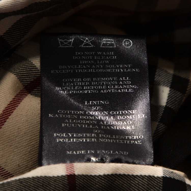 Pre Owned Burberry Black Cotton Blend Raglan Sleeve Belted Car Coat S