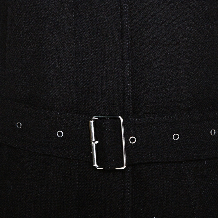 Pre Owned Burberry Brit Black Wool Blend Belted Rushworth Coat S