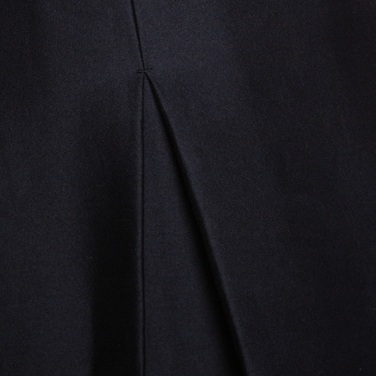Pre Owned Burberry Black Wool Box Pleated A Line Skirt S