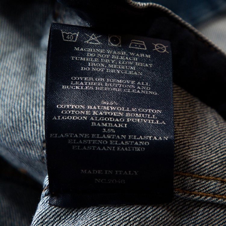 مملوكة مسبقًا Burberry Blue Light Washed Denim Button Front Jacket S