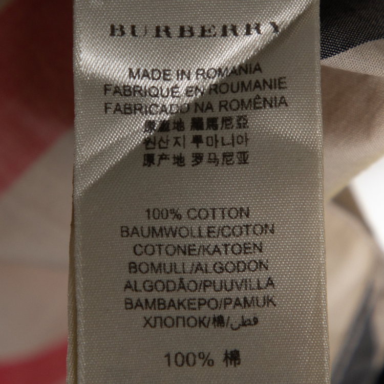 Pre Owned Burberry Brit Beige Novacheck Cotton Half Placket Detail Shirt M