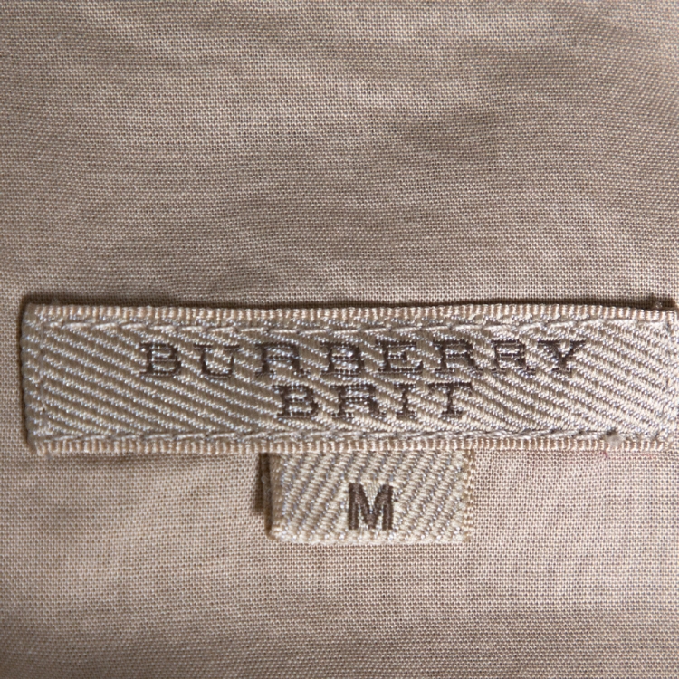 Pre Owned Burberry Brit Beige Novacheck Cotton Half Placket Detail Shirt M