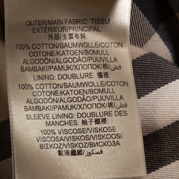 Pre Owned Burberry Beige Cotton The Kensington Belted Trench Coat S