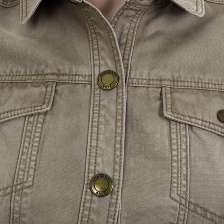 Pre Owned Burberry Brit Short Sleeve Military Dress
