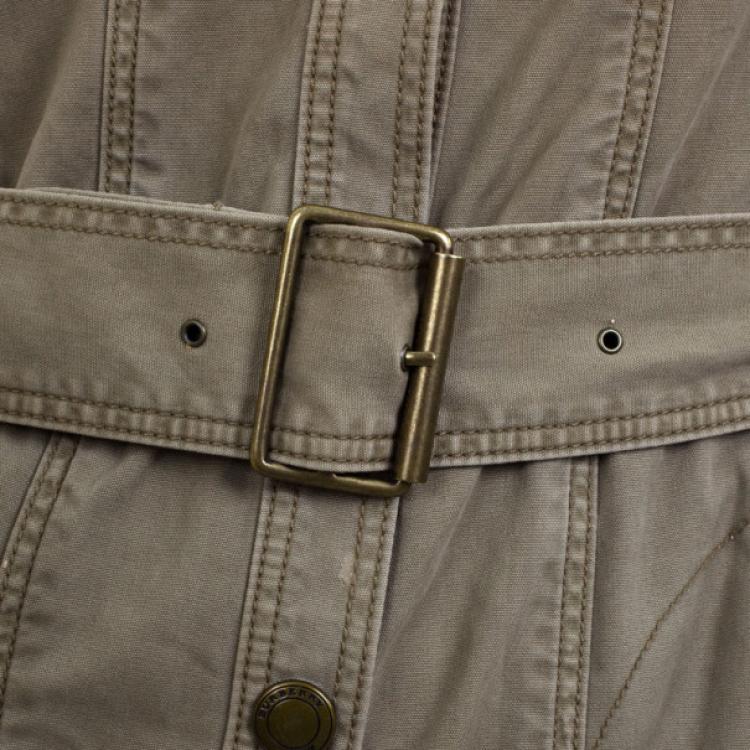 Pre Owned Burberry Brit Short Sleeve Military Dress