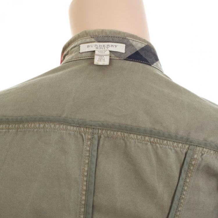 Pre Owned Burberry Brit Short Sleeve Military Dress