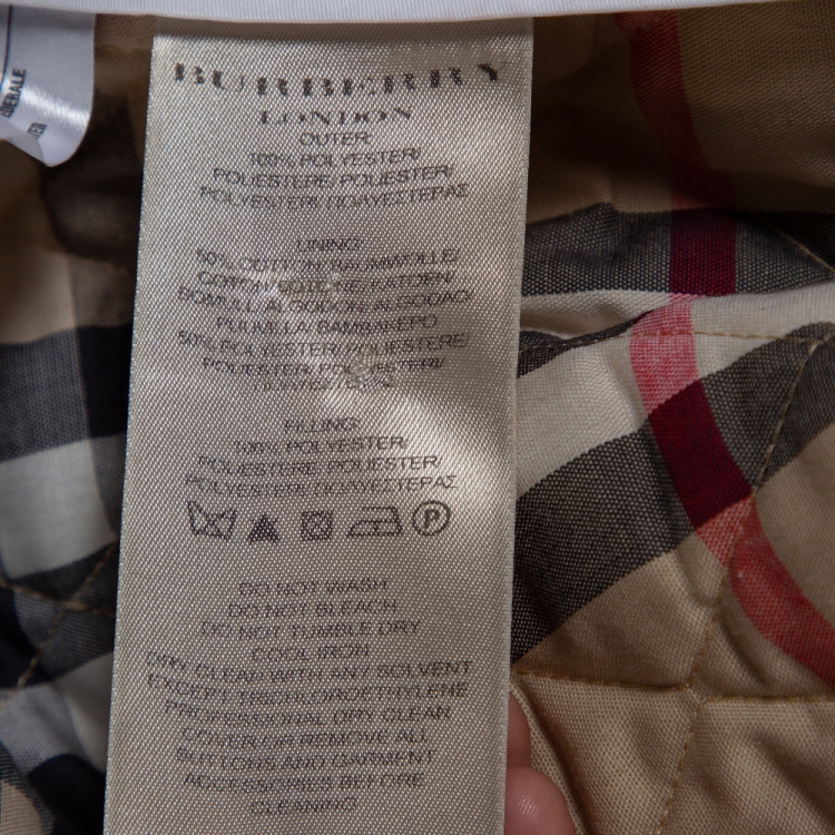 Pre Owned Burberry Brit White Diamond Quilted Button Front Jacket M