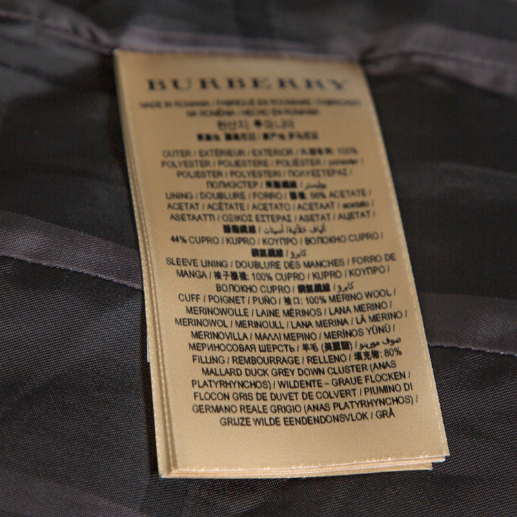 Pre Owned Burberry Olive Green Down Puffer Belted Abbeydale Coat M