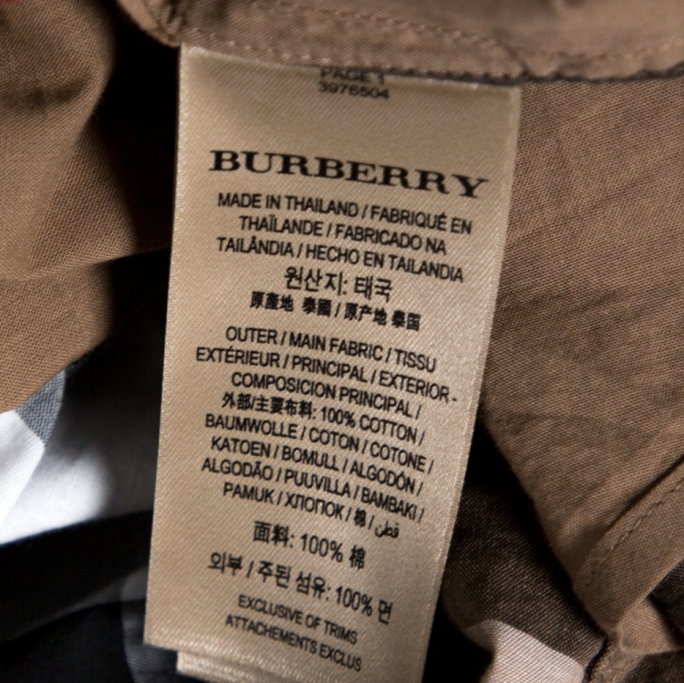 Pre Owned Burberry Brown Exploded Check Cotton Long Sleeve Shirt L