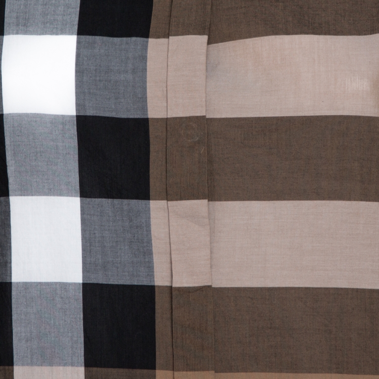 Pre Owned Burberry Brown Exploded Check Cotton Long Sleeve Shirt L