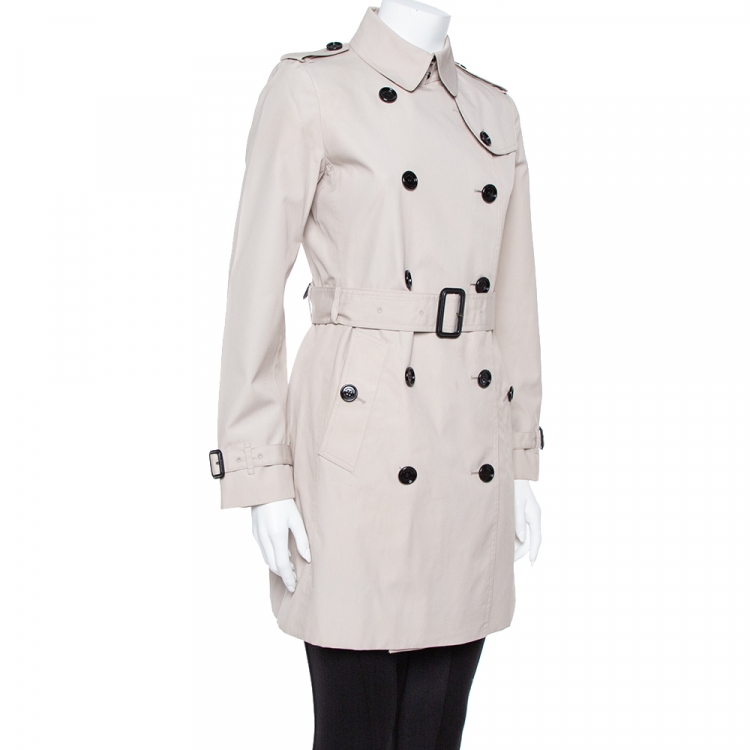 Pre Owned Burberry Beige Belted Coat S