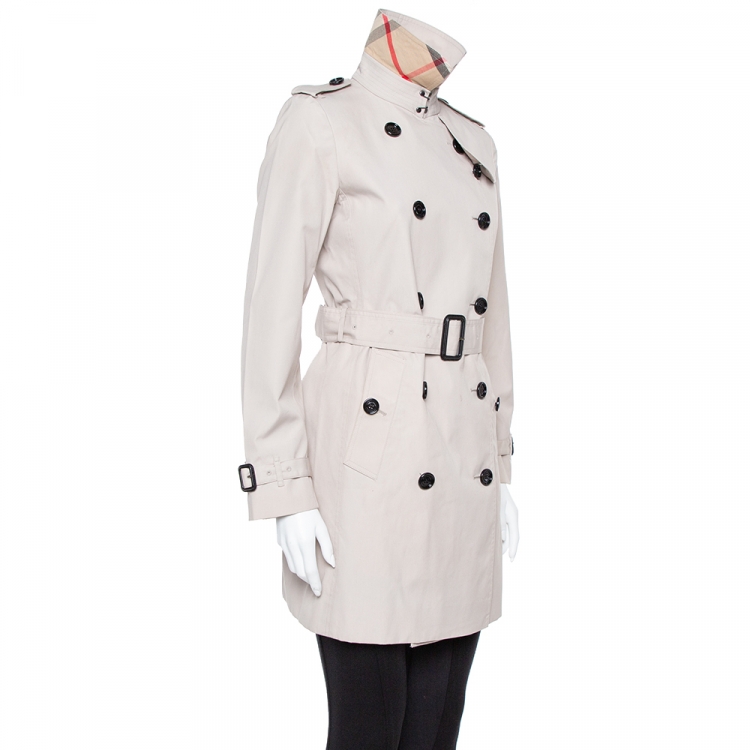 Pre Owned Burberry Beige Belted Coat S