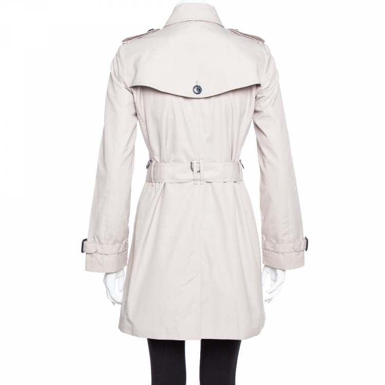 Pre Owned Burberry Beige Belted Coat S