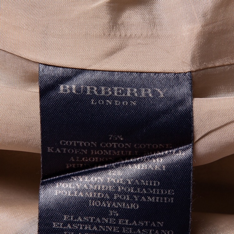 مملوكة مسبقًا Burberry Beige Nova Check Cotton Belted Double Breasted Coat S